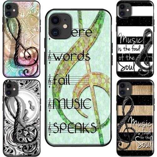 Music Note Musical Treble Clef Case For iPhone 11 Pro Max XS X XR 6S 7 8 Plus SE 2020 For iPhone 12 Pro Max mini Coque