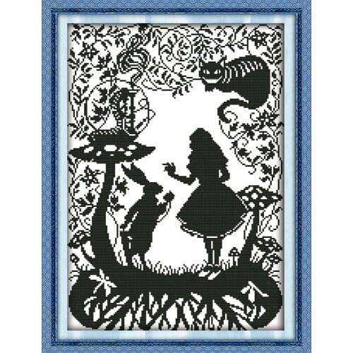 K493 Bothy Threads Fairy tales cross stitch kit lovers black and white 14ct stitching embroidery DIY handmade needlework