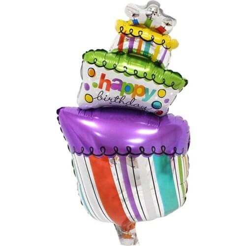 New arrival Mini color birthday cake Foil balloons wedding party activities decoration birthday balloon wholesale