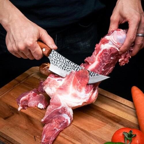 Meat Cleaver Hunting Knife Handmade Stainless Steel Kitchen Chef Boning Fishing Knife Outdoor Camping Cutter Butcher Knife