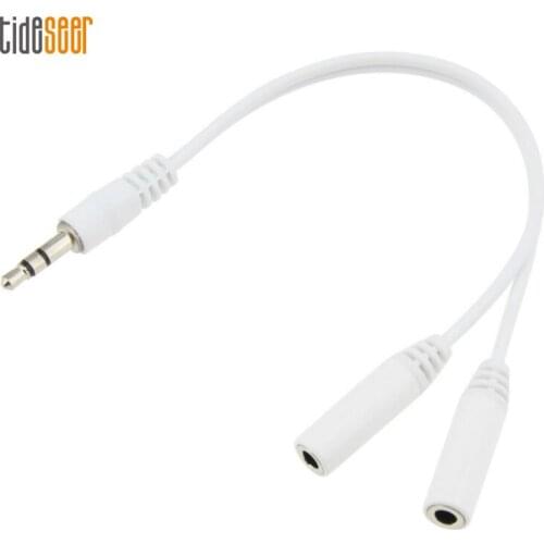 100pcs 18cm Headphone Splitter Audio Cable 3.5mm Jack Male to 2 Female Aux Cables Adapter For iPhone Samsung MP3/4 Player