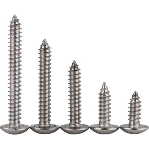 Phillips Large Pan Head Tapping Screws 316 Stainless Steel Cross Truss Head Self Tapping Long Wood Screw M4M5M6 10pcs