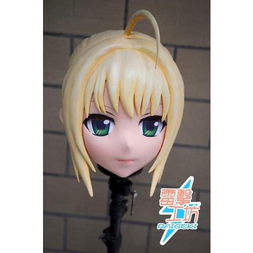 RAIGEKI MAKS 73) Resin 3/4 Lolita Crossdresser DOLL BJD Cos Crossdress Head Kigurumi Anime Saber Cosplay Masks