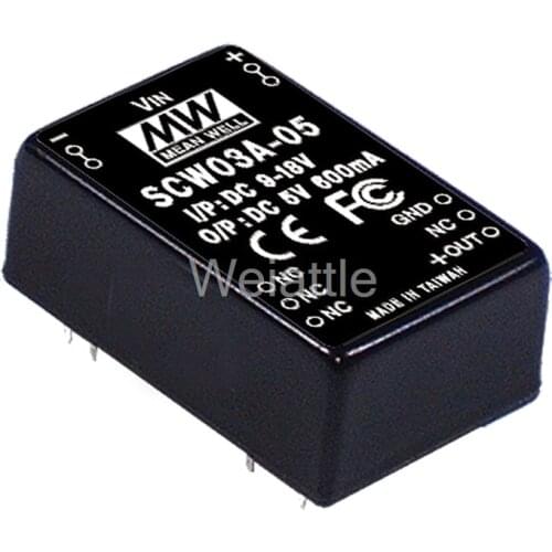 MEAN WELL original SCW03A-05 5V 600mA meanwell SCW03 5V 3W DC-DC Regulated Single Output Converter