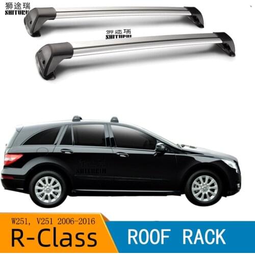 For Mercedes Benz R-Class W251, V251 MPV 2006-2019 Sedan roof bar car special aluminum alloy belt lock Led shooting CORSS RACK