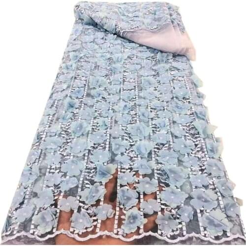 SJ Lace 3D Applique Nigerian Lace Fabric 2021 High Quality Lace African Lace Fabric French Tull Lace Fashion Women Wedding r4-22