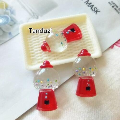 Tanduzi 20pcs Cute Flatback Resin Cabochons Simulation Food Sweet Mini Candy Machine For Children Hair Bow Center DIY Deco Parts