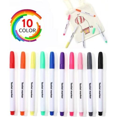 10COLOR Fabric marker textile marker DIY Clothes shoes for gift shool office Fabric Paint Pen Crafts T-shirt Pigment Painting
