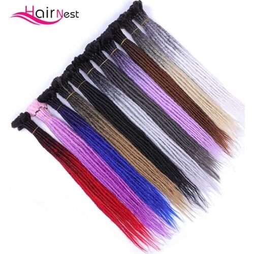 Hair Nest Dreadlocks Hair Extensions 24 inch Crochet Braids Synthetic Hair Hip-Hop Style Dreads Crochet Hair Ombre Braiding Hair