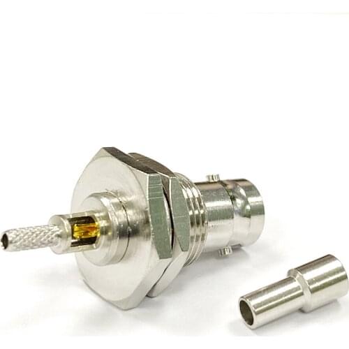 1pc BNC Female Jack nut RF Coax Convertor Connector Crimp RG316 RG174 LMR100 Straight Nickelplated NEW wholesale