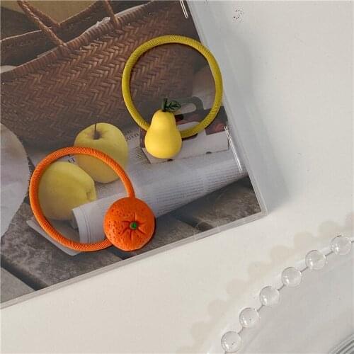 1PC Summer Fruit Season Lovely Color Children Small Hair Circle Pineapple Fruits Vegetables Hair Rope HeadWear Rope