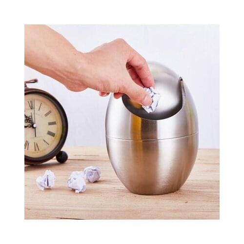 1PCS Mini Trash Can 304 stainless steel Table Desktop Garbage Organizer Waste Bin Litter Holder for Office Use