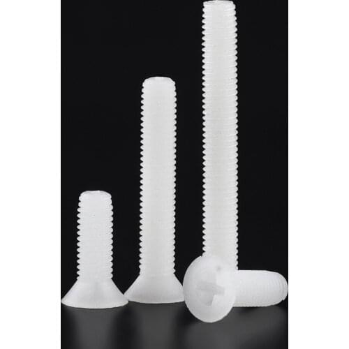 10PCS M5*8 10 12 15 20 25 30 35 40 Flat Head Phillips Screws Nylon Plastic Screw M5x8 M5x20 M5x30 M5x40