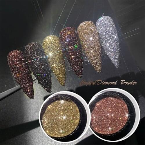 2020HOT! 1 Jar Crystal Diamond Nail Glitter Powder Luxury Sparkles 3D Nail Art Pigment Decoration SUPER SHINING EFFECT 0.5g