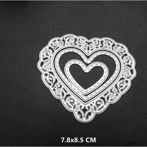 2021 Heart Metal Cutting Dies DIY Scrapbooking Paper Photo Album Crafts Knife Mould Cards Embossing Mold Stencils for Decor