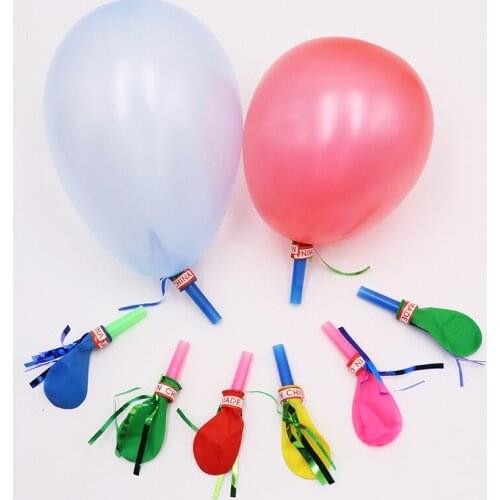 100 pcs/lot Whistle balloon gold whistle balloon wholesale childrens sound toy blowing balloon baby birthday party supplies
