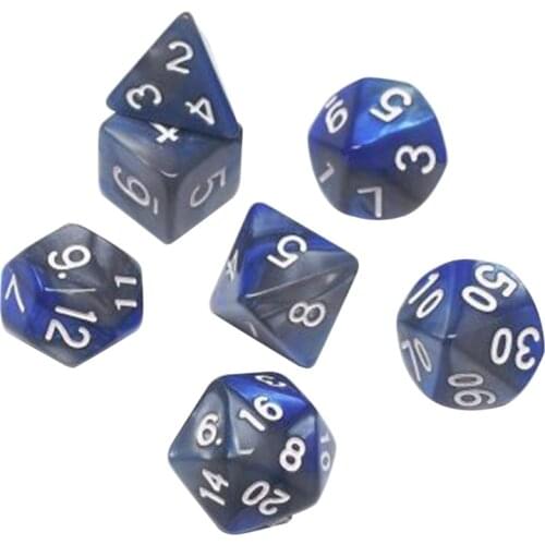 7Pcs/Pack Different Number of Faces Acrylic Dice Game Props Educational Toys Children Multi-faceted Digital Dice