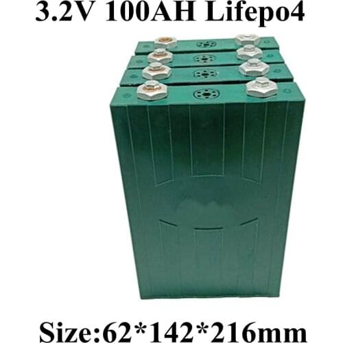 1pcs 3.2v Lifepo4 Battery 100ah Lifepo4 100ah 100A Power EV Battery Pack Diy 12v Battery for Solar System Cells Energy Storage