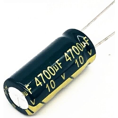 6pcs/lot P61 10v 4700UF Low ESR / Impedance high frequency aluminum electrolytic capacitor size 10X25 10v 4700UF 20