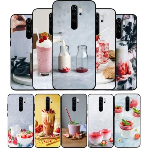 Strawberry Milk food Phone Cover For Xiaomi Redmi note 9S 8T 7 6 5 4 Pro for redmi 4A 4X 5 Plus Soft Silicone Case Fundas