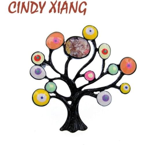 CINDY XIANG New Enamel Tree Brooches For Women Fashion Design Paint Pin Brooch Winter Jewelry 2 Colors Available High Quality