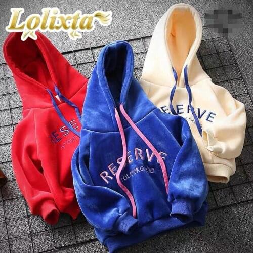 Kids 0-10 years winter warm letter hoodies for little girls boys toddler baby sweartshirts sportswear tracksuit children clothes