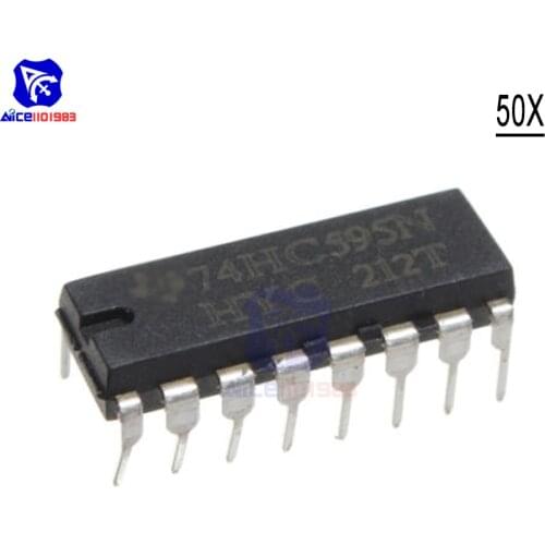 Diymor 50PCS/Lot IC Chips SN74HC595N 74HC595 74HC595N HC595 DIP-16 8 Bit Shift Register Integrated Circuits