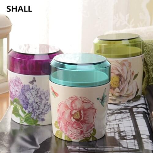 SHALL European Melamine Pastaral Round Toothpick Holder Pocket Portable Toothpick Box Container Home Table Decor Storage