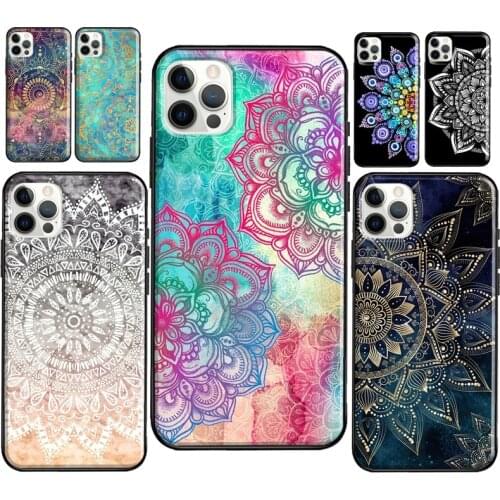 Elegant Mandala Floral Design Soft Case For iPhone 12 11 Pro Max XS XR X 12 mini 5S SE 2020 6S 7 8 Plus Phone Cover