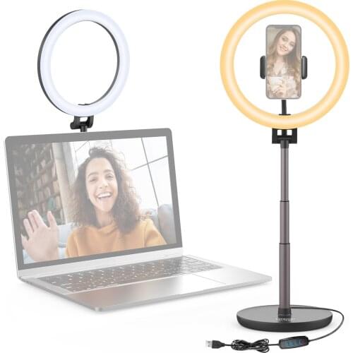 Ulanzi VL120C Desktop Ring Light LED Photography Video Light 3000-6500K Adjustable Brightness Phone Holder for Video Live Stream