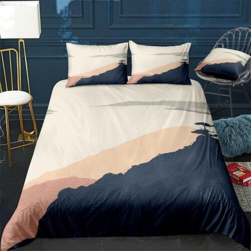 Abstract Landscape Art Quilt Cover Pillowcase 3Piece Comforter Bedding Set With Pillow Case Single Double Duvet Cover