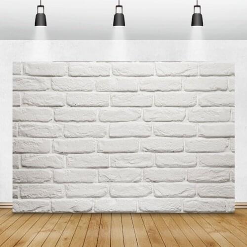 Laeacco White Brick Wall Photography Backdrops Vinyl Photocall Birthday Backdrops Baby Shower Photophone Newborn Photozone Props