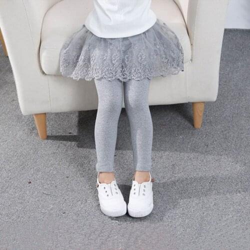 Girls spring and autumn leggings baby kids lace trousers childrens pants
