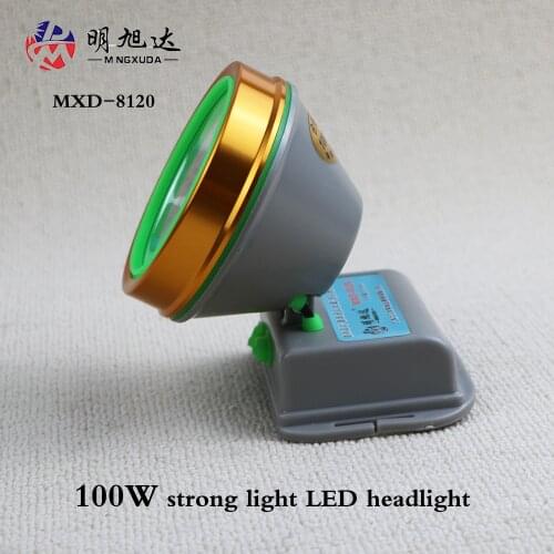 Mingxuda MXD-8120 100W head-mounted strong light fishing headlight LED flashlight built-in 18650 battery high-power portable lam