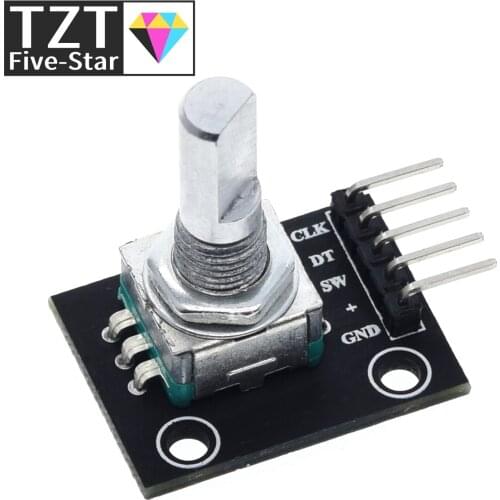 TZT 360 Degrees Rotary Encoder Module For Arduino Brick Sensor Switch Development Board KY-040 With Pins