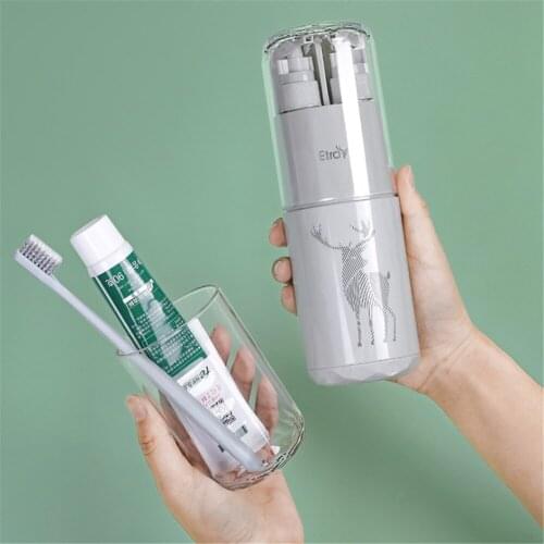 Travel Wash Set Portable Toiletries Partition Storage Box Washing Cup Set Portable Bottle Toothbrush Toothpaste Organizer Gifts