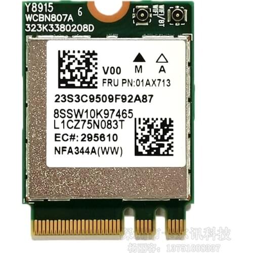 NFA344A QCNFA344A Dual Band Bluetooth 4.1 NGFF WiFi Card 01AX713 For Lenovo 710S E470 E475 E570 E575 V310 YOGA-710 720 910