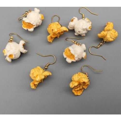 New Arrival Funny Popcorn Drop Earrings for Women Girl gift DIY Handmade Creative Unique Dangle Earrings women fashion Jewelry