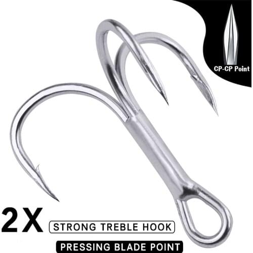 PROBEROS 50pcs/lot Saltwater Fishing Hooks Treble Hooks 2#-4#-6#-8#-10#-12#-14# High-Carbon Steel Fishhooks High Strength Hooks