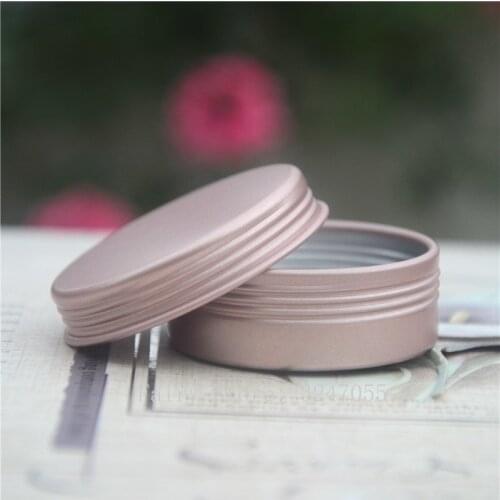 30/50/100pcs 20-25g Empty Rose Gold Aluminum Pot Jars Cosmetic Containers With Lid Eye cream hair conditioner Tin Cosmetic Metal