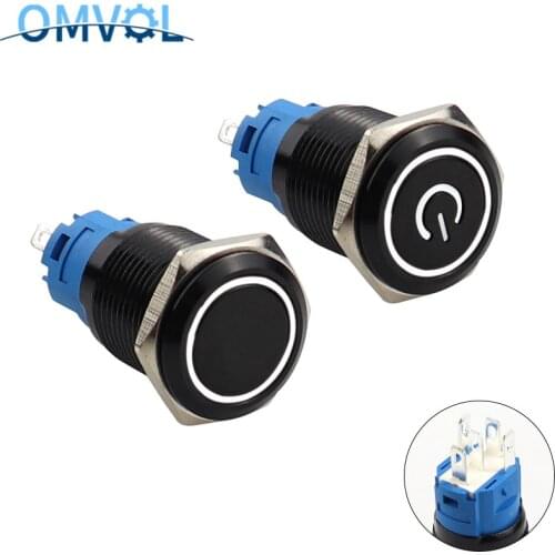 LED Locking 16mm Waterproof Metal Push Button Switch maintained Momentary metal switch Latching push button