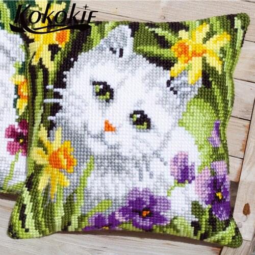 Fabric cushion mat throw pillow 3d embroidered mats DIY knitting needles kit for cross stitch kits embroider needlework kits