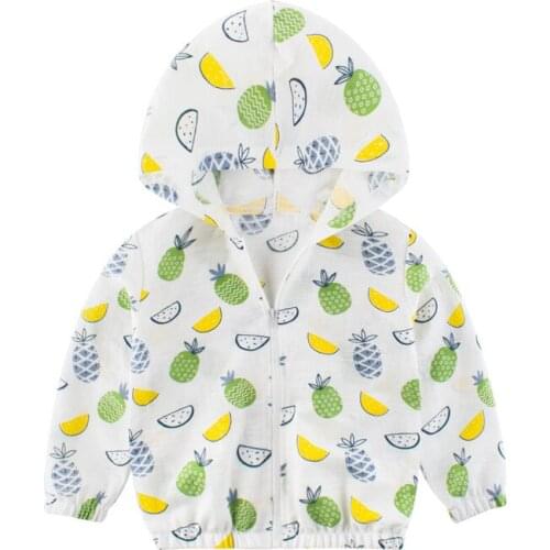Toddler Kids Baby Boy Sweatshirts Long Sleeve Printed Fruit Hoodies Autumn 1-8T Boys Hooded Tops