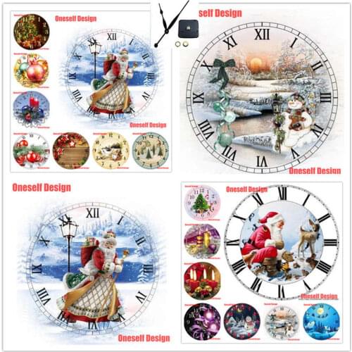 Top popular Santa Claus diamond painting with clock beaded embroidery with clock Christmas gift christmas decorations for home