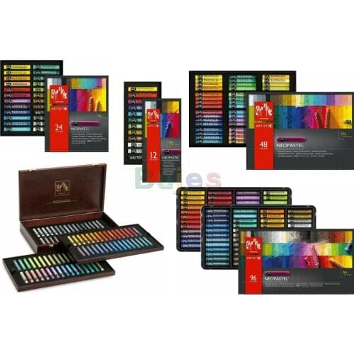 Caran d'Ache Neopastel,Artists' Quality Oil Pastels Sets of 12,24,48,96,Highly concentrated pigment, superior covering power