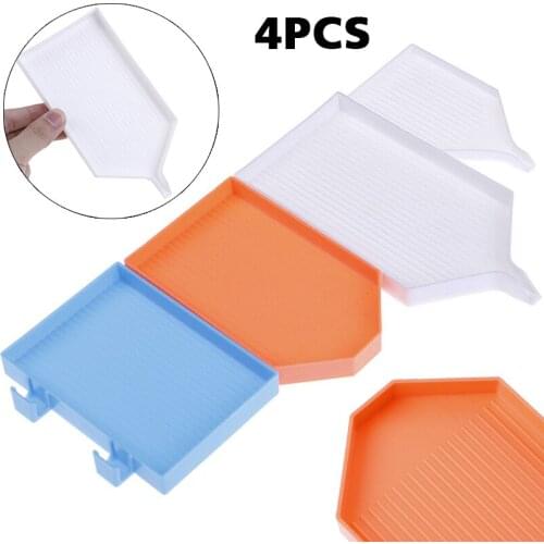 4pcs Diamond Painting Trays Diamond Embroidery Accessory Large Plastic Tray Painting Tool For Handwork Nails Art Cellphone Decor