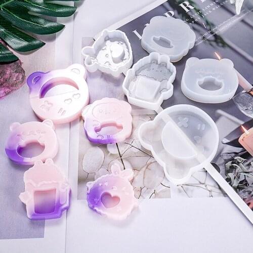 5PCS/SET DIY Resin Crystal Epoxy Quicksand Mould Pendant Jewelry Game Machine Milk Box Silicone Mould