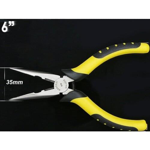 6''/150mm or 8" 200mm Multi-purpose Long Nose Pliers For Cutting Clamping Stripping Style Electrician Repair Tools