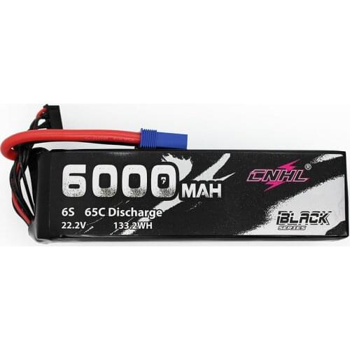 CNHL Black Series 6000mAh 22.2V 6S 65C Lipo Battery for Airplane Helicopter Jet Edf Speedrun With EC5 Plug