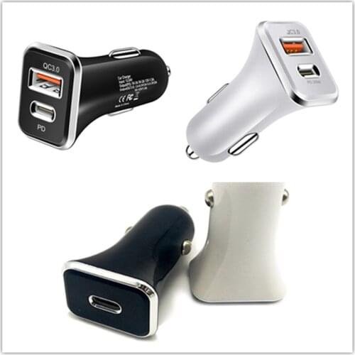 USB Car Charger Quick Charge QC3.0 Type C PD18W 20W Fast Car Charging Charger For iphone 12 S20/Note 10/20 Xiaomi Mobile Phone